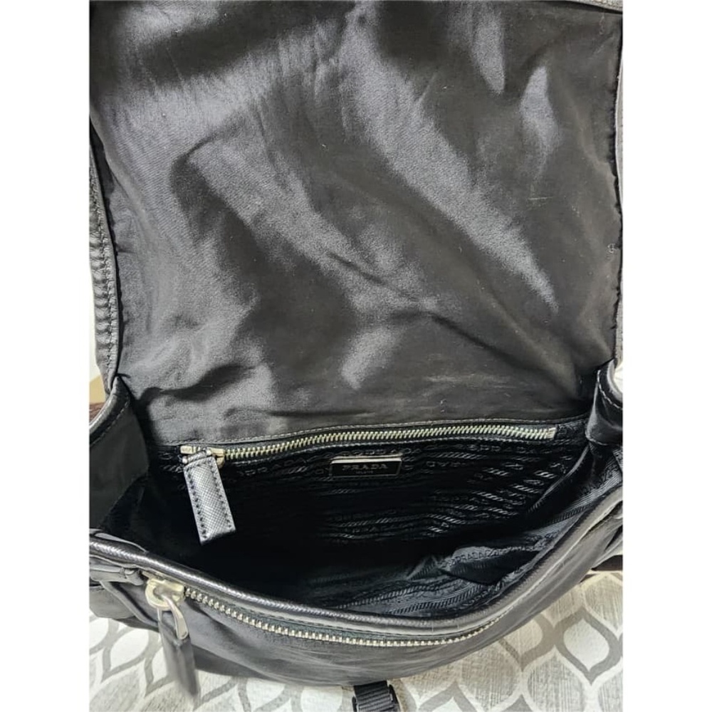 Authentic Prada Tessuto Crossbody Buckle Messenger Bag Black - Picture 12 of 15